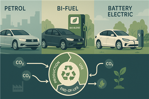 Life cycle assessment of a partially renewable blend for bi-fuel passenger cars